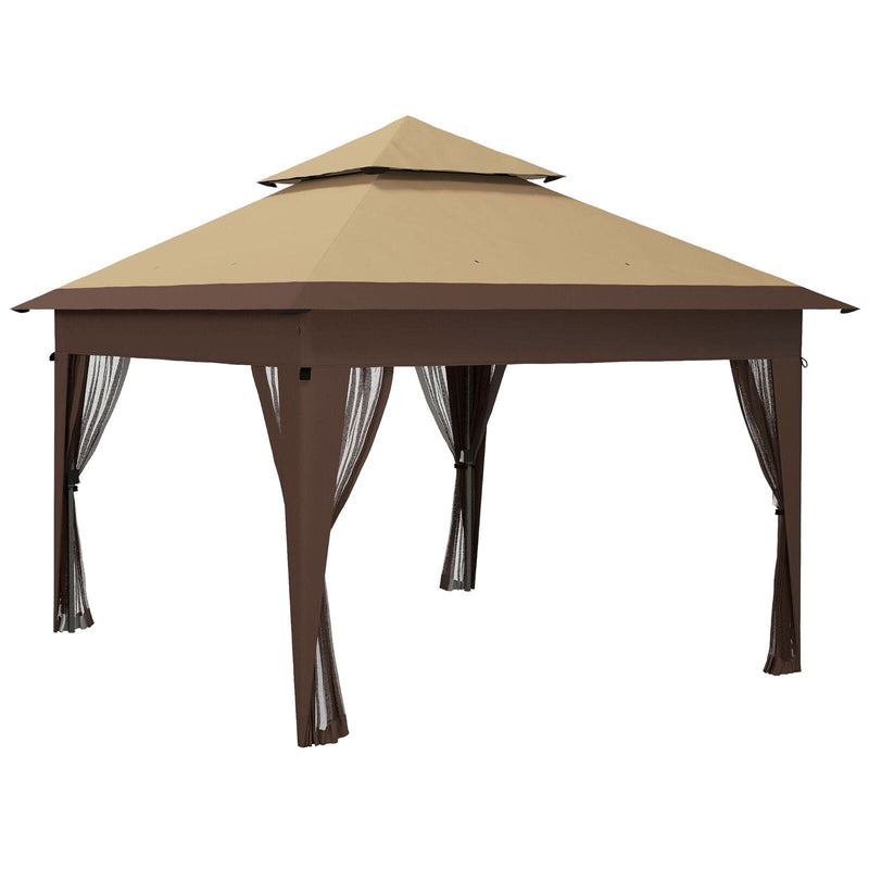 Image of an Outsunny 3m x 3m Pop Up Garden Tent, Khaki