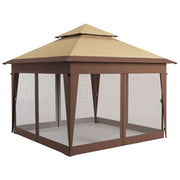 Image of an Outsunny 3m x 3m Pop Up Garden Tent, Khaki