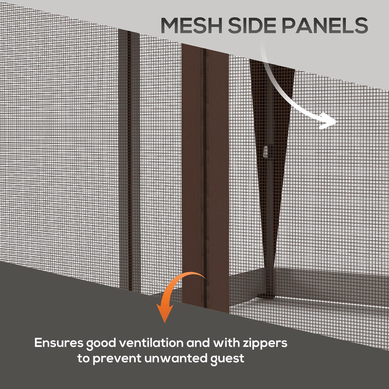 Image of an Outsunny 3m x 3m Pop Up Garden Tent, Khaki