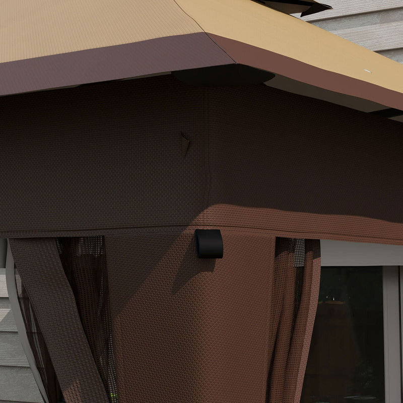 Image of an Outsunny 3m x 3m Pop Up Garden Tent, Khaki