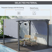 Image of an Outsunny 3m x 3m Steel Pergola With Sliding Canopy Roof And Sides, Grey