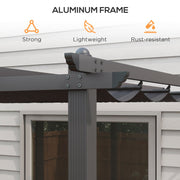 Image of an Outsunny 3m x 4m Aluminium Pergola Kit with Retractable Roof, Dark Grey