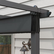 Image of an Outsunny 3m x 4m Aluminium Pergola Kit with Retractable Roof, Dark Grey