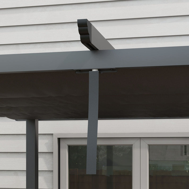 Image of an Outsunny 3m x 4m Aluminium Pergola Kit with Retractable Roof, Dark Grey