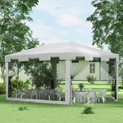 Image of an Outsunny 3m x 4m Gazebo With Mesh Sides, White