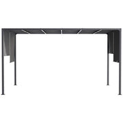 Image of an Outsunny 3m x 4m Metal Pergola with Retractable Roof and LED Lights, Dark Grey