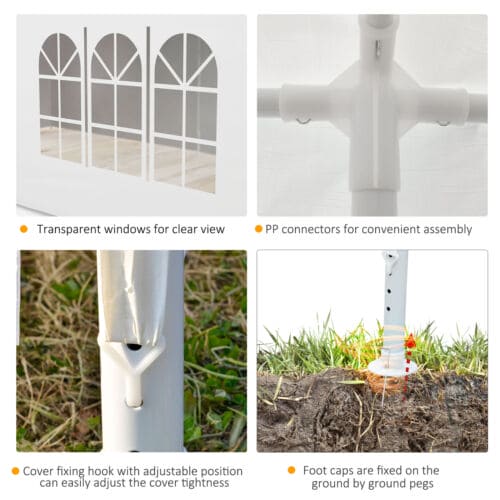 Image of an Outsunny 3m x 6m Gazebo With Sides, Waterproof, White