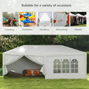 Image of an Outsunny 3m x 6m Gazebo With Sides, Waterproof, White