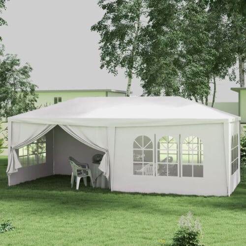 Image of an Outsunny 3m x 6m Gazebo With Sides, Waterproof, White