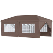 Image of an Outsunny 3m x 6m Pop Up Gazebo With Sides, Brown
