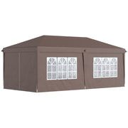 Image of an Outsunny 3m x 6m Pop Up Gazebo With Sides, Brown