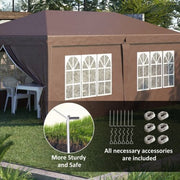 Image of an Outsunny 3m x 6m Pop Up Gazebo With Sides, Brown