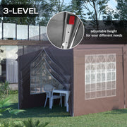 Image of an Outsunny 3m x 6m Pop Up Gazebo With Sides, Brown