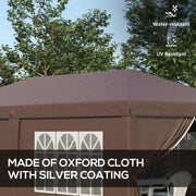 Image of an Outsunny 3m x 6m Pop Up Gazebo With Sides, Brown