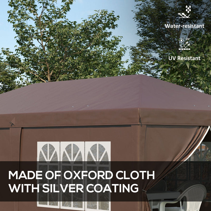Image of an Outsunny 3m x 6m Pop Up Gazebo With Sides, Brown