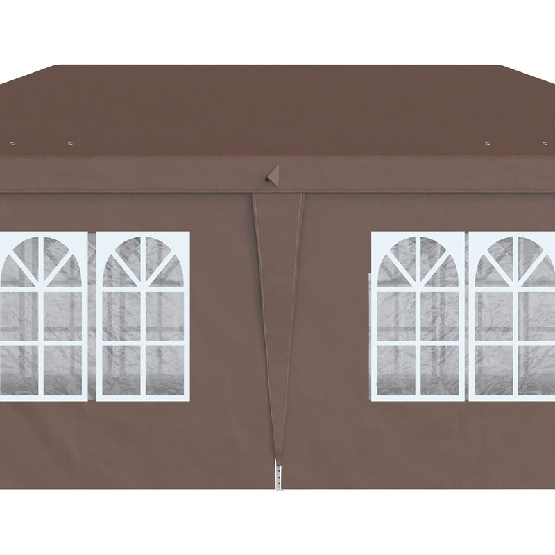 Image of an Outsunny 3m x 6m Pop Up Gazebo With Sides, Brown