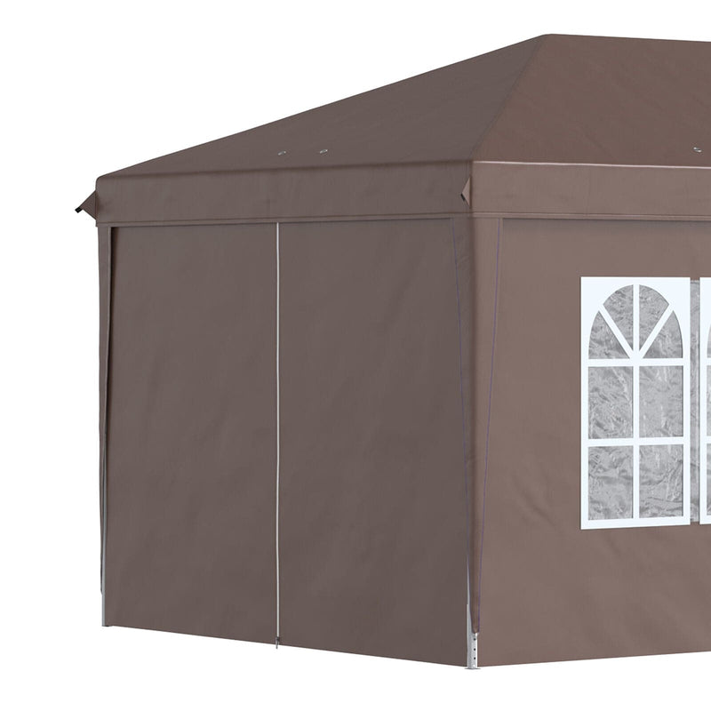 Image of an Outsunny 3m x 6m Pop Up Gazebo With Sides, Brown