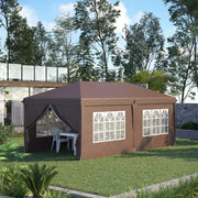 Image of an Outsunny 3m x 6m Pop Up Gazebo With Sides, Brown