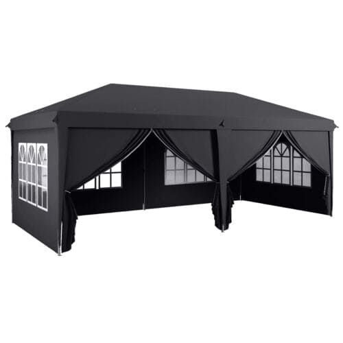 Image of an Outsunny 3m x 6m Pop Up Gazebo With Sides, Dark Grey
