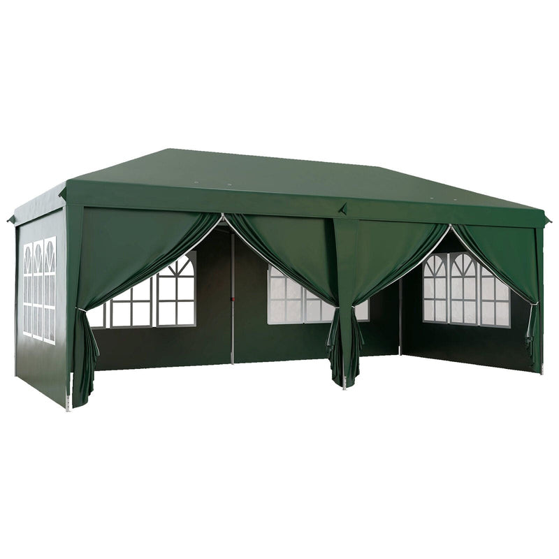 Image of an Outsunny 3m x 6m Pop Up Gazebo With Sides, Green