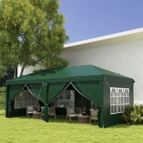 Image of an Outsunny 3m x 6m Pop Up Gazebo With Sides, Green