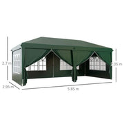 Image of an Outsunny 3m x 6m Pop Up Gazebo With Sides, Green