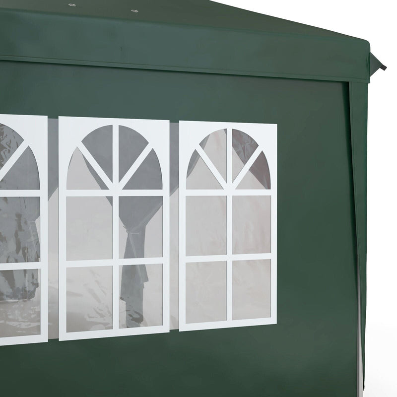 Image of an Outsunny 3m x 6m Pop Up Gazebo With Sides, Green