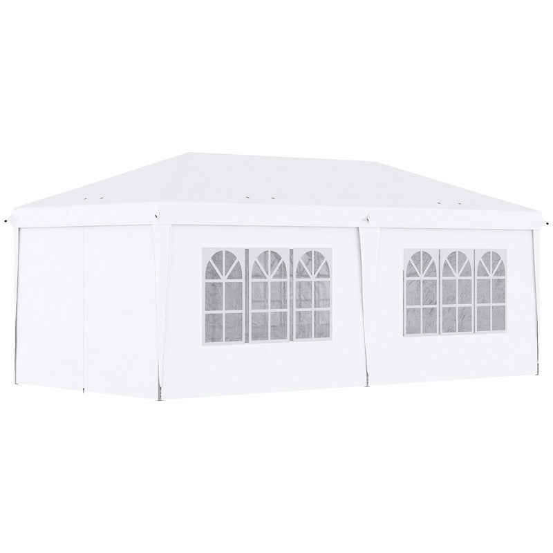 Image of an Outsunny 3m x 6m Pop Up Gazebo With Sides, White