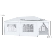 Image of an Outsunny 3m x 6m Pop Up Gazebo With Sides, White