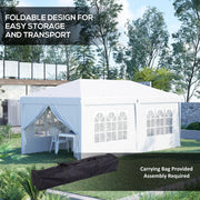 Image of an Outsunny 3m x 6m Pop Up Gazebo With Sides, White