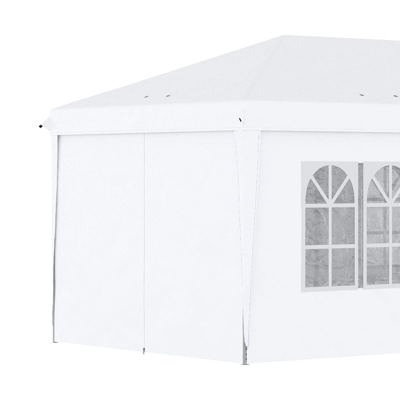 Image of an Outsunny 3m x 6m Pop Up Gazebo With Sides, White