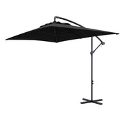 Image of a black rectangular cantilever garden parasol