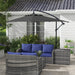 Image of a black rectangular cantilever garden parasol