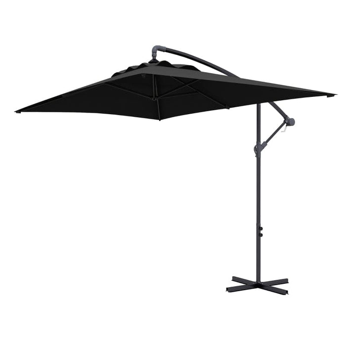 Image of a black rectangular cantilever garden parasol