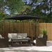 Image of a black rectangular cantilever garden parasol