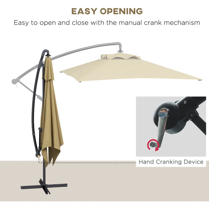 Image of a coffee coloured rectangular cantilever garden parasol