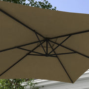 Image of a coffee coloured rectangular cantilever garden parasol