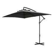 Image of a dark grey rectangular cantilever garden parasol