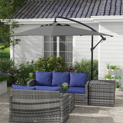 Image of a dark grey rectangular cantilever garden parasol