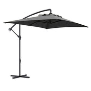 Image of a dark grey rectangular cantilever garden parasol