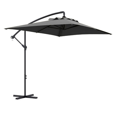 Image of a dark grey rectangular cantilever garden parasol