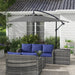 Image of a grey rectangular cantilever patio parasol