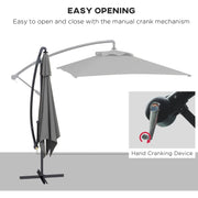 Image of a dark grey rectangular cantilever garden parasol