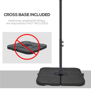 Image of a dark grey rectangular cantilever garden parasol