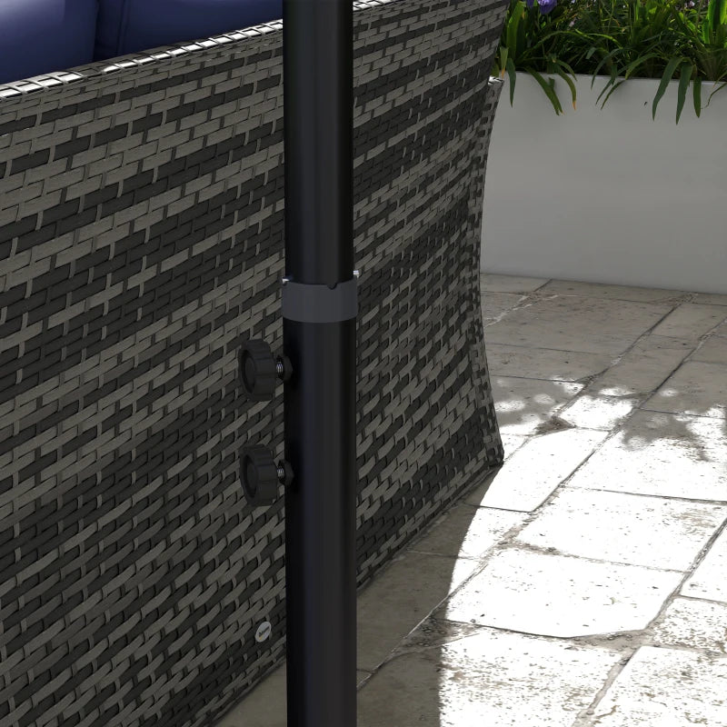 Image of a dark grey rectangular cantilever garden parasol