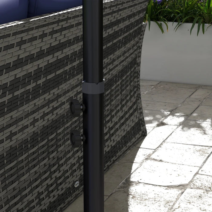 Image of a grey rectangular cantilever patio parasol