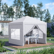 Image of an Outsunny 3x3 Pop Up Gazebo With Sides, White