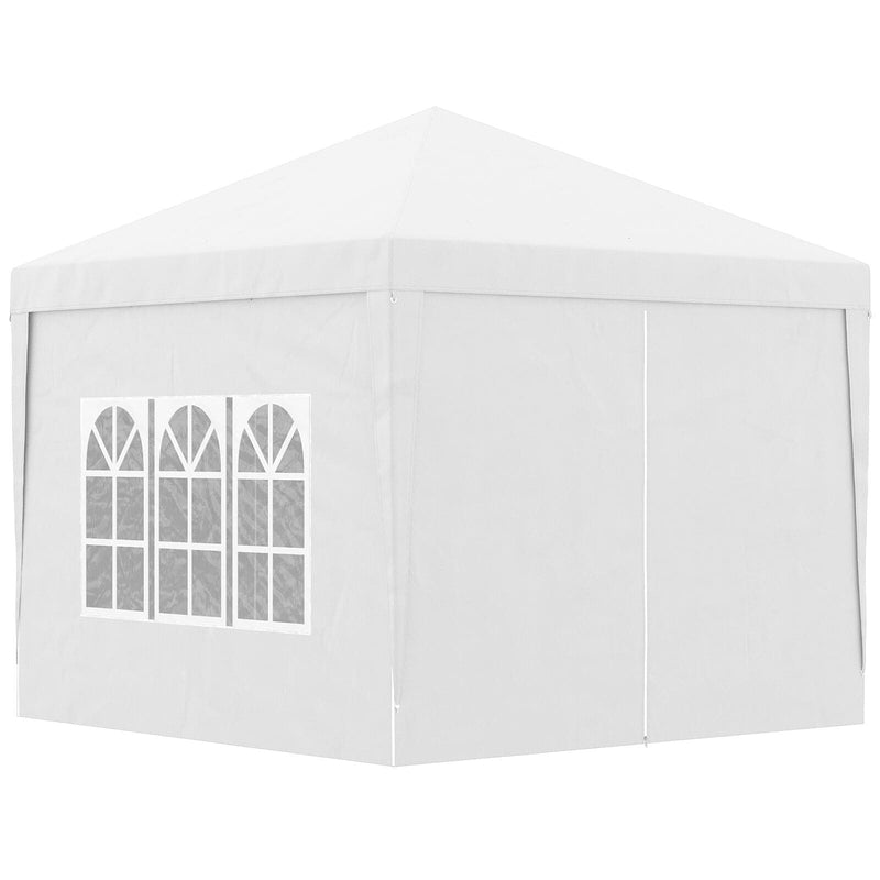 Image of an Outsunny 3x3 Pop Up Gazebo With Sides, White