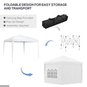Image of an Outsunny 3x3 Pop Up Gazebo With Sides, White
