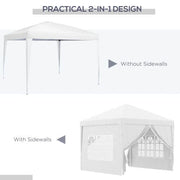 Image of an Outsunny 3x3 Pop Up Gazebo With Sides, White